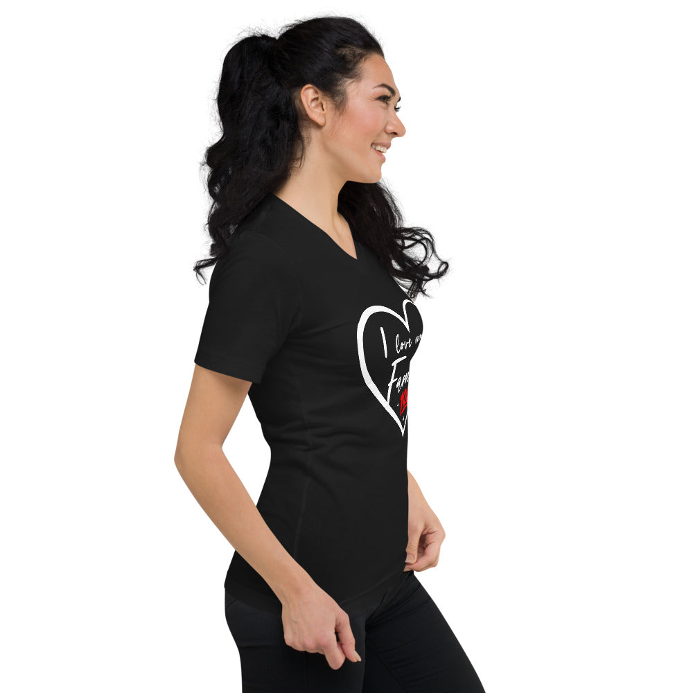 I Love my family white Unisex V-Neck T-Shirt - That Family Reunion Chick