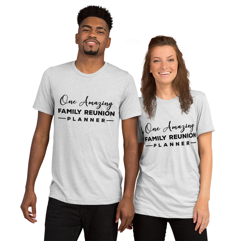 One Amazing Planner Black unisex Tri-blend t-shirt - That Family Reunion Chick