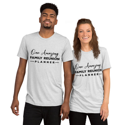 One Amazing Planner Black unisex Tri-blend t-shirt - That Family Reunion Chick
