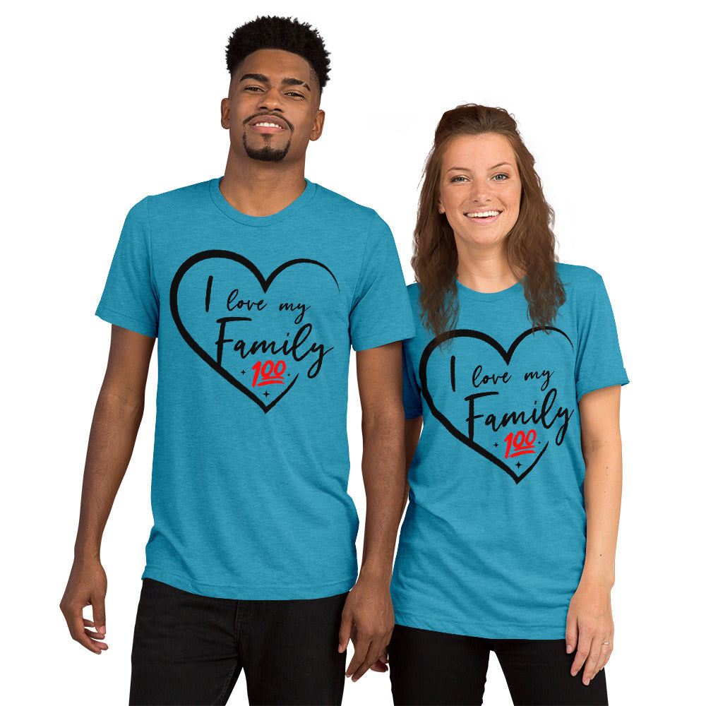I love My Family Black unisex tri-blend t-shirt - That Family Reunion Chick