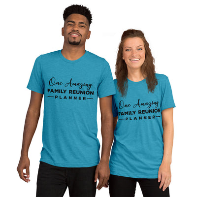 One Amazing Planner Black unisex Tri-blend t-shirt - That Family Reunion Chick