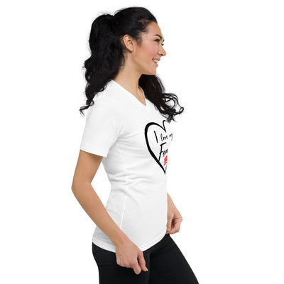 I love my Family Black Unisex V-Neck T-Shirt - That Family Reunion Chick