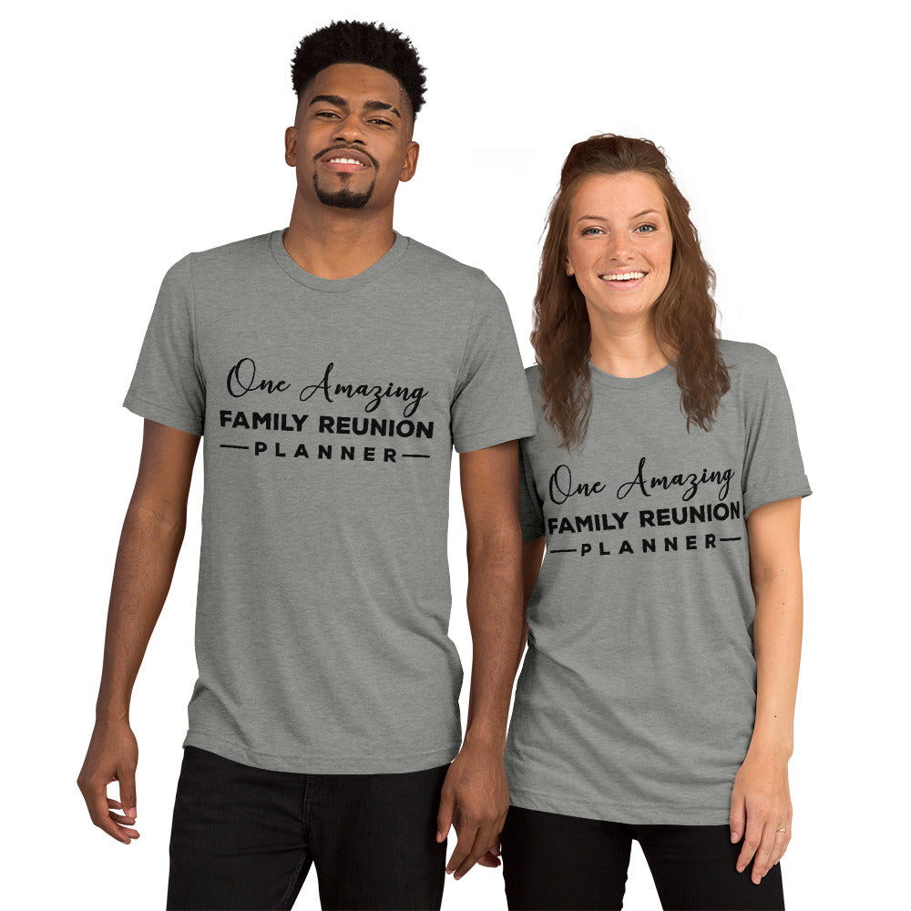 One Amazing Planner Black unisex Tri-blend t-shirt - That Family Reunion Chick