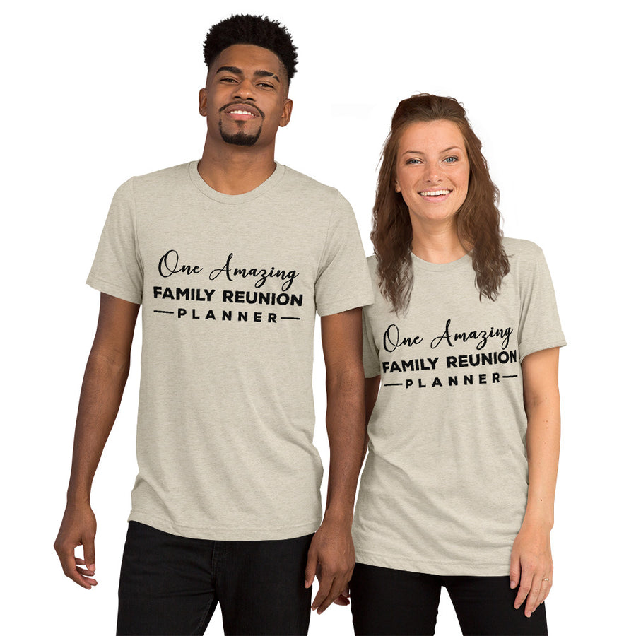 One Amazing Planner Black unisex Tri-blend t-shirt - That Family Reunion Chick